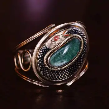 Пръстен със змия на най-сладкото върха на пръста си Индивидуалност Мода Елегантен пръстен Зелена Капка Вода Циркон Малко Уникален Пръстен във формата на Змия Чар Подарък