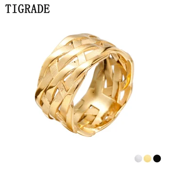 Tigrade Nordic Viking Weave Knot Пръстени от неръждаема стомана за мъже Винтажное Метално Геометрично Мъжки пръстен Модни бижута, Подаръци за партита