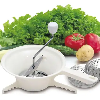 Ръкохватка от неръждаема стомана, ръчна мелница за приготвяне на зеленчуци, картофено пюре, домати и ябълков сос, миялна машина, храни мешалка, храни мелница