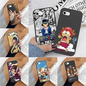 Калъф За iphone 6 6S Plus 6s + Калъф За телефон One Piece Manga Luffy Niki Делото От Мека TPU Funda За iphone 6 6 + 6plus Funda Черен