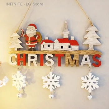 Коледен Азбука Дървени орнаменти Изделия от дърво Коледни Украси за дома Джудже на Дядо Коледа Окачен Украшение